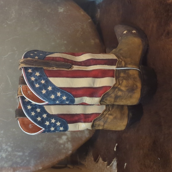DAN POST DP3586 Liberty American Flag leather cowgirl western boots snip toe 9.5 - Picture 7 of 16